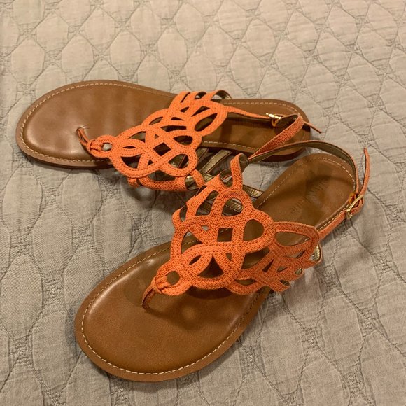 Kelly & Katie Shoes - Kelly & Katie Orange Strappy Sandals